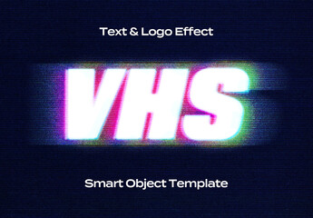 Screen Monitor TV VHS Display Text Logo Style Effect Mockup Logotype Template Shape