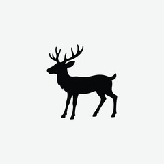 Christmas Deer Silhouette Vector  Festive Reindeer Silhouette  Elegant Deer Silhouette Art