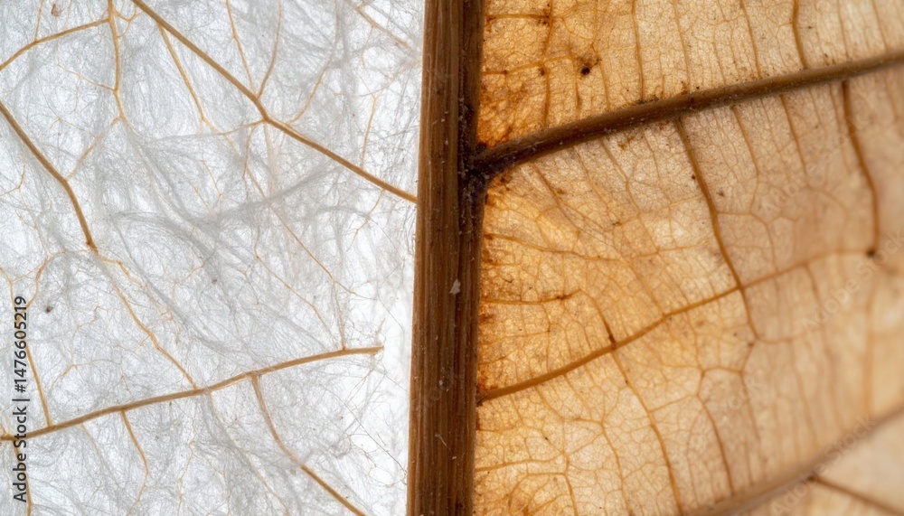 Poster examining natural patterns in leaf structure outdoor setting macro photography nature close-up botan