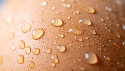 Water droplets on brown surface close-up image natural environment macro photography detailed texture