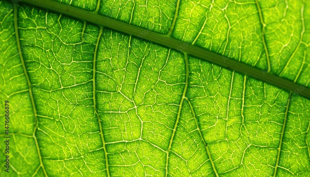 Poster examining leaf structure and patterns natural environment close-up photography green color palette m