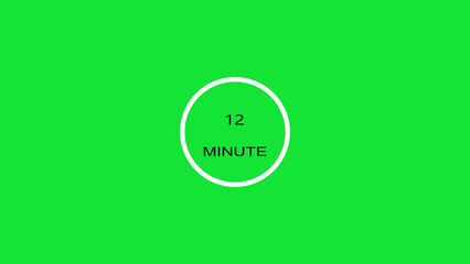 12 minute timer illustration. inside a green and red circle on white background emergency timer countdown illustration, and 4k illustration.