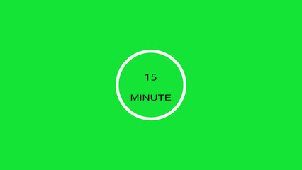 15 minute timer illustration. inside a green and red circle on white background emergency timer countdown illustration, and 4k illustration.