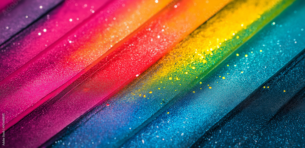 Poster a colorful striped background with twinkling small light points creates a dazzling visual effect and
