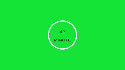 42 minute timer illustration. inside a green and red circle on white background emergency timer countdown illustration, and 4k illustration.