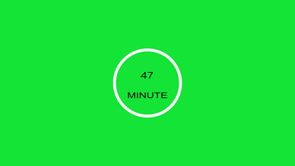 47 minute timer illustration. inside a green and red circle on white background emergency timer countdown illustration, and 4k illustration.