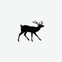 Christmas Deer Silhouette Vector  Festive Reindeer Silhouette  Elegant Deer Silhouette Art
