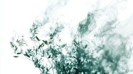 Fototapeta premium Ethereal fusion of flora and fume, a calming dance of nature's elements