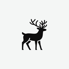 Christmas Deer Silhouette Vector  Festive Reindeer Silhouette  Elegant Deer Silhouette Art