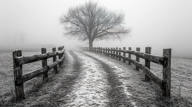 fence in the morning