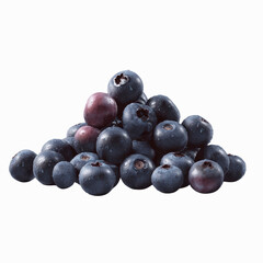 Fototapeta premium Pile of Fresh Blueberries Isolated on Gray Transparent background