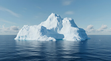 Majestic Iceberg in Calm Blue Waters on a Clear Day