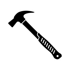 Hammer icon. Black silhouette. Side view. Vector simple flat graphic illustration. Isolated object on white background. Isolate.