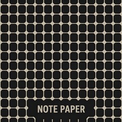 Elegant Geometric Note Paper Design with Repeating Black and Beige Squares Pattern for Stationery or Backgrounds