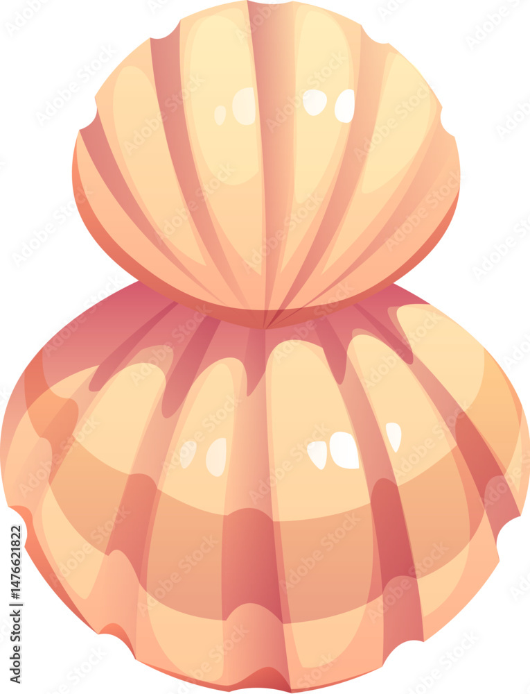 Poster reef seashell cartoon font digit 8 eight. underwater mollusk shell kids abc typeface numeral symbol,