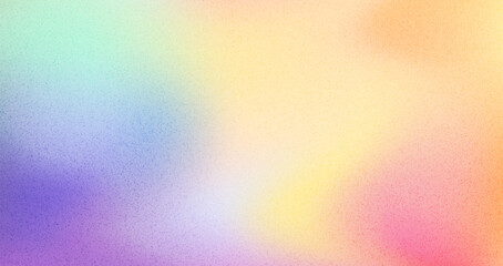 Color noise grain background with gradient smooth pastel blend. Multicolored abstract texture with grainy film effect, vintage soft blur, subtle dots and noise, digital vaporwave with rainbow tones