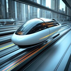 Fototapeta premium Advanced magnetic levitation transportation systems developing magnetic levitation technologies for transportation, offering high-speed and energy-efficient travel solutions.