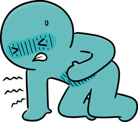 Illustration of man got stomachache
