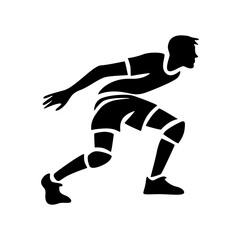 vollyball player, isolated vector silhouette.