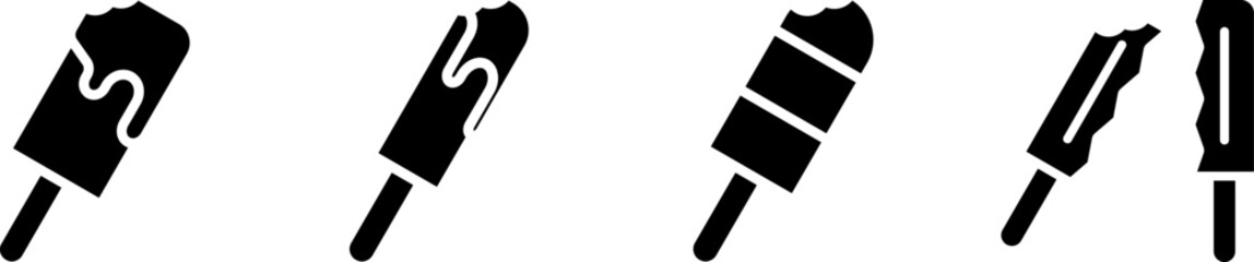 Silhouette of ice cream. Ice cream icon set