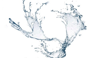 抽象的な青い波と水しぶきの3dイラスト