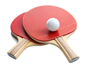 ping pong racket and ball isolated on white background.  PNG Transparent file type with High Definition  Quality