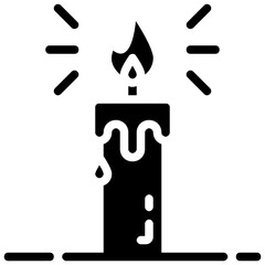 candle vector glyph icon