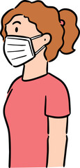 Fototapeta premium Illustration of woman using medical protective mask 