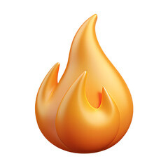 3D Fire Icon for Heat and Emergency Concepts