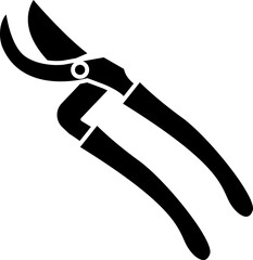 Pruning shears icon isolated. Silhouette of pruning shears