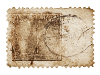 Vintage stamp with classic design and cancellation