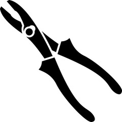 Silhouette of pliers. Pliers icon. Pliers icon vector illustration