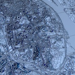 Cityscape Kyiv Ukraine, 3D Rendering