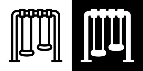 Playground Swing Set Icon - Children's Outdoor Recreation