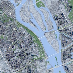 Cityscape Kyiv Ukraine, 3D Rendering
