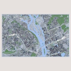 Cityscape Kyiv Ukraine, 3D Rendering