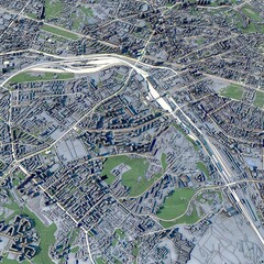 Cityscape Kyiv Ukraine, 3D Rendering