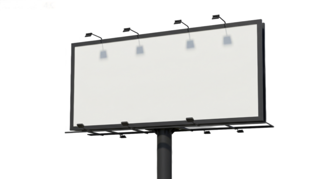 Illuminated billboard pierces the black night