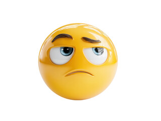 Fototapeta premium Skeptical yellow emoji for design use