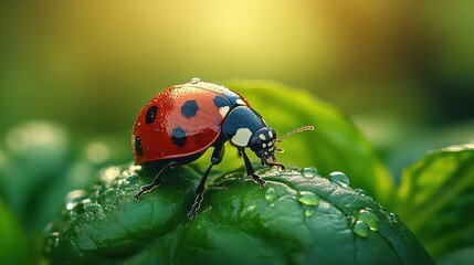 Obraz premium Ladybug on a leaf