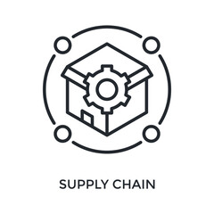 Supply Chain Icon Outline Style. Vector Illustration For Graphic Design