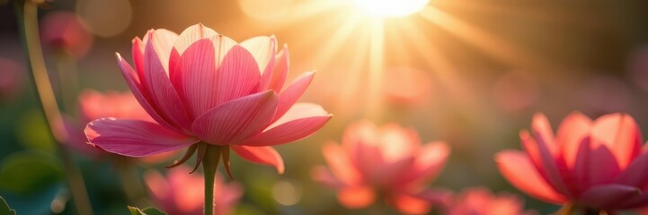 Fototapeta premium Sunlight filtering through the delicate petals, light, bloom