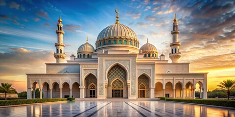 Naklejka premium Majestic Dome with Mosque Architecture, grand entrance