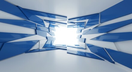 Abstract interior design with bright light