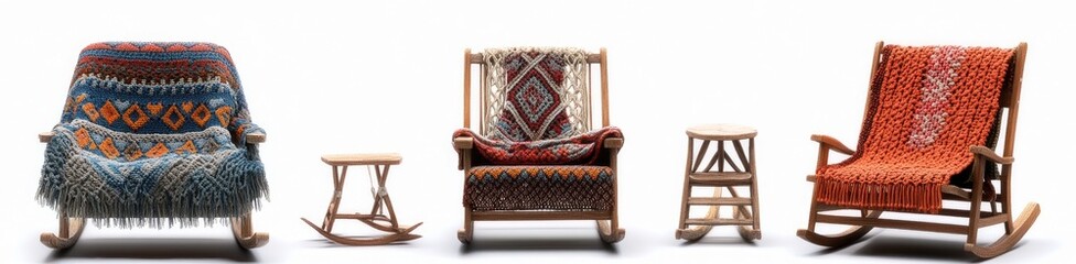 Cozy Rocking Chairs with Intricate Textiles