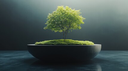 Miniature bonsai tree peaceful nature image