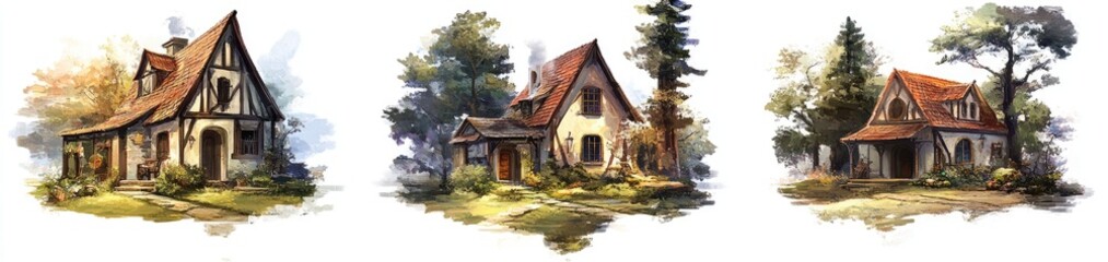 Rustic Cottages in a Peaceful Landscape