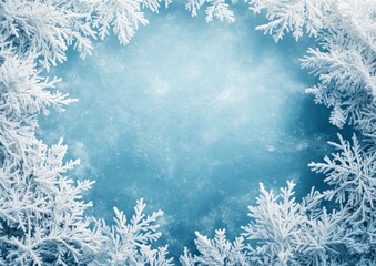 A blue sky with snowflakes falling on it