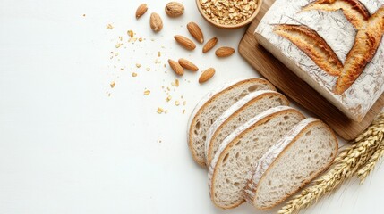  Two slices of toast on a white background.