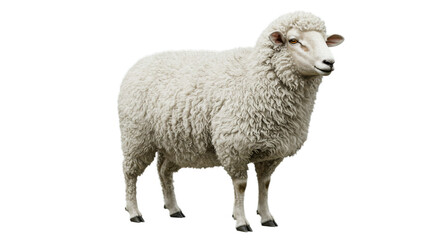 Wool sheep isolated on white or transparent background PNG